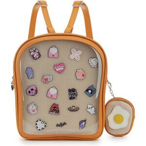 Toast Shaped Ita Bag for Women with Pin Display Inserts and Adjustable Straps